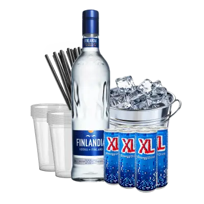פינלנדיה + קרח + 6 XL + כוסות + קשים