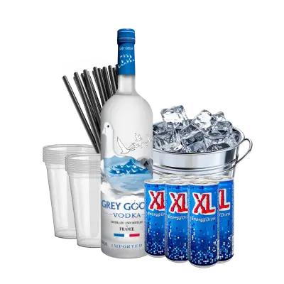 גרייגוס + קרח + 6 XL + כוסות + קשים