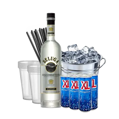 בלוגה + קרח + 6 XL + כוסות + קשים