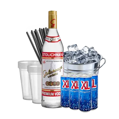 סטולי אדום + קרח + 6 XL + כוסות + קשים