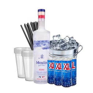 וודקה מולין + קרח + 6 XL + כוסות + קשים