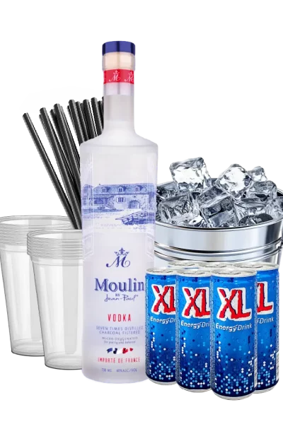 וודקה מולין + קרח + 6 XL + כוסות + קשים