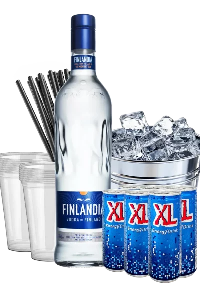 פינלנדיה + קרח + 6 XL + כוסות + קשים