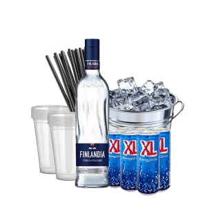 פינלנדיה + קרח + 6 XL + כוסות + קשים