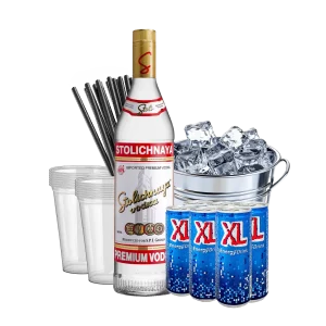 סטולי אדום + קרח + 6 XL + כוסות + קשים