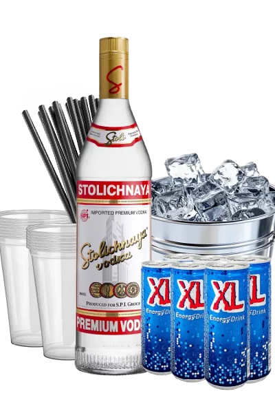 סטולי אדום + קרח + 6 XL + כוסות + קשים